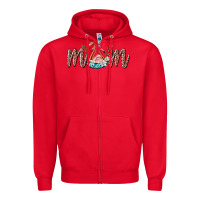 Red mom flamingo Zipper Hoodie - BarkalooDesign