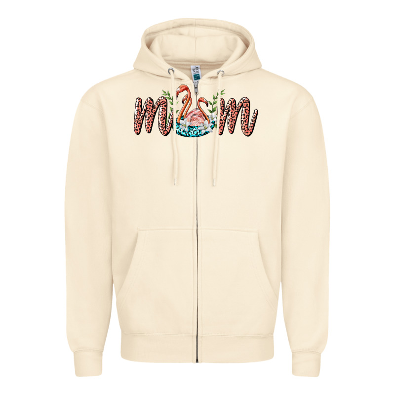 Mom Flamingo Zipper Hoodie by BarkalooDesign | Teevron