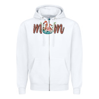White mom flamingo Zipper Hoodie - BarkalooDesign