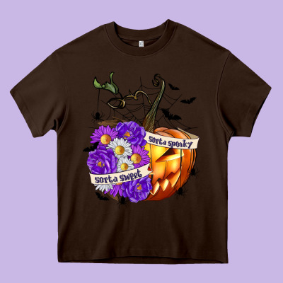 Sorta Sweet Sorta Spooky Heavy Core Tee Designed By Texasbilliewilder