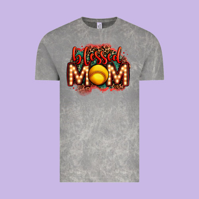 Blessed Softball Mom Lightbulb Letters Vintage Tee Designed By Oliviacreatesart
