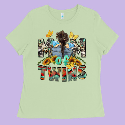Mom Of Twins Boys Mother's Day Ladies Tee Designed By Cowgirlartshop