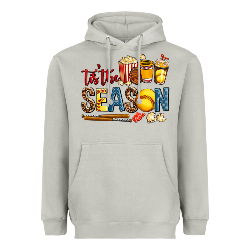Tis The Season Softball Heavyweight Hoodie by AdoDesignShop | Teevron