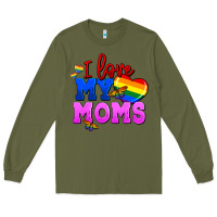 Army Green I love my moms Long Sleeve Tee - FaDigitalArtStudio