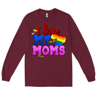 Burgundy I love my moms Long Sleeve Tee - FaDigitalArtStudio