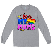 Heather Grey I love my moms Long Sleeve Tee - FaDigitalArtStudio