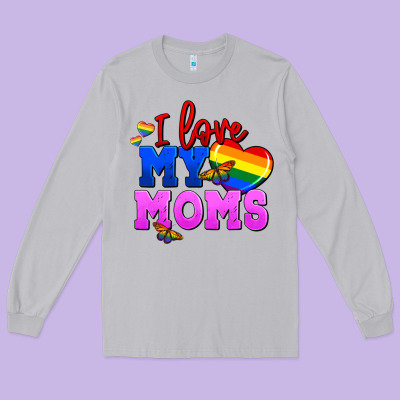 I Love My Moms Long Sleeve Tee Designed By Fadigitalartstudio