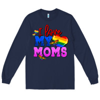 Navy I love my moms Long Sleeve Tee - FaDigitalArtStudio