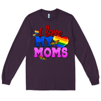Plum I love my moms Long Sleeve Tee - FaDigitalArtStudio