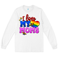 White I love my moms Long Sleeve Tee - FaDigitalArtStudio
