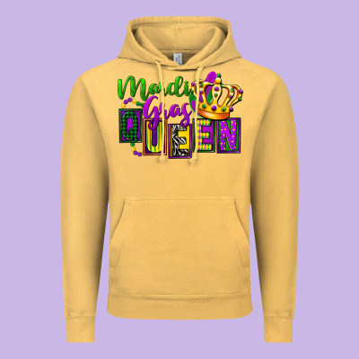 Mardi Gras Queen Vintage Hoodie Designed By Fadigitalartstudio