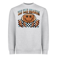 Heather Grey tis the season football smiley face Heavyweight Sweatshirt - BarkalooDesign