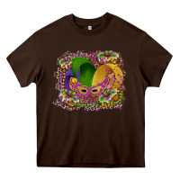 Chocolate Brown mardi gras mask king cake Heavy Core Tee - RanaPortraitStore