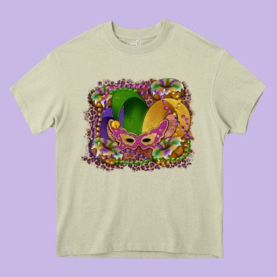 Mardi Gras Mask King Cake Heavy Core Tee Designed By Ranaportraitstore