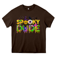 Chocolate Brown spooky dude Heavy Core Tee - NancyCooperArtShop