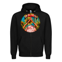 Black flamingos with western background Zipper Hoodie - BarkalooDesign