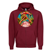 Burgundy flamingos with western background Zipper Hoodie - BarkalooDesign