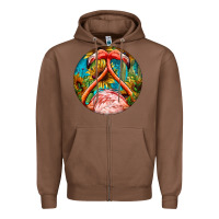 Chestnut flamingos with western background Zipper Hoodie - BarkalooDesign