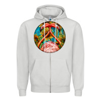 Dove Grey flamingos with western background Zipper Hoodie - BarkalooDesign