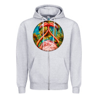 Heather Grey flamingos with western background Zipper Hoodie - BarkalooDesign