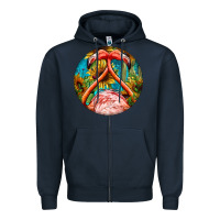 Navy flamingos with western background Zipper Hoodie - BarkalooDesign