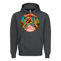 Smoke flamingos with western background Zipper Hoodie - BarkalooDesign