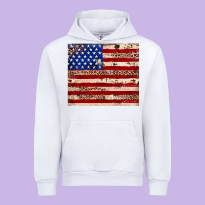American Flag Leopard Cowhide Urban Hoodie Designed By Jahusdesignshop