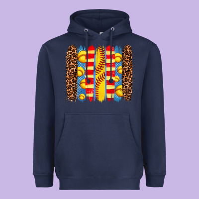 Softball  Brushstrokes Heavyweight Hoodie Designed By Adodesignshop