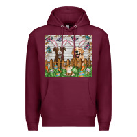 Burgundy Easter Dog Premium Hoodie - CowhideDigitalArt