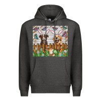 Charcoal Heather Easter Dog Premium Hoodie - CowhideDigitalArt