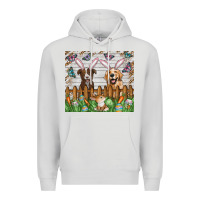 Dove Grey Easter Dog Premium Hoodie - CowhideDigitalArt