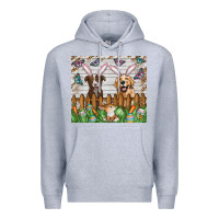 Heather Grey Easter Dog Premium Hoodie - CowhideDigitalArt