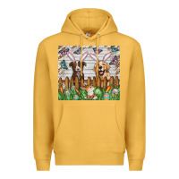 Mustard Easter Dog Premium Hoodie - CowhideDigitalArt