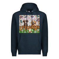 Navy Easter Dog Premium Hoodie - CowhideDigitalArt