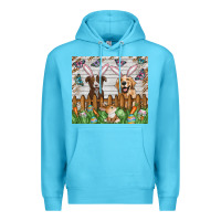 Ocean Blue Easter Dog Premium Hoodie - CowhideDigitalArt