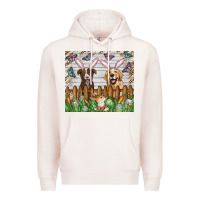 Pale Pink Easter Dog Premium Hoodie - CowhideDigitalArt