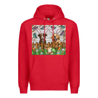 Red Easter Dog Premium Hoodie - CowhideDigitalArt