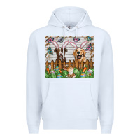 White Easter Dog Premium Hoodie - CowhideDigitalArt