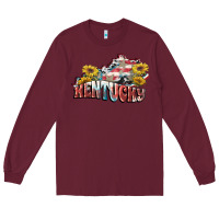 Burgundy kentucky 4th of july Long Sleeve Tee - FaDigitalArtStudio
