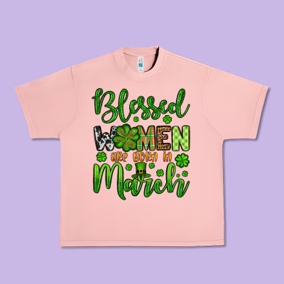 St. Patrick's Blessed Women Are Born In March Urban Heavy Tee Designed By Oliviacreatesart