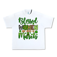 White St. Patrick's Blessed women are born in March Urban Heavy Tee - OliviaCreatesArt