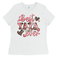 White best yaya ever mother's day Ladies Tee - CowGirlArtShop