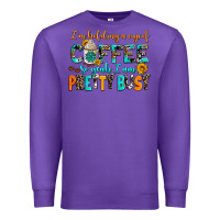 Purple i am holding a cup of coffee so yeah iam pretty bu Premium Sweatshirt - AdoDesignShop