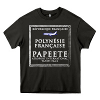 Papeete Tahiti Passport Stamp Vacation Travel T Shirt Heavy Core Tee | Teevron