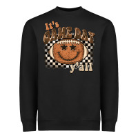 Black it's game day y'all football smiley face Heavyweight Sweatshirt - BarkalooDesign