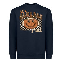 Navy it's game day y'all football smiley face Heavyweight Sweatshirt - BarkalooDesign