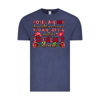 Vintage Denim roses are red chocolates are brown Vintage Tee - OliviaCreatesArt