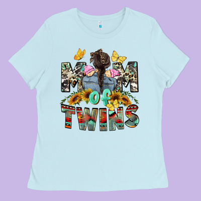 Mom Of Twins Girls Mother's Day Ladies Tee Designed By Cowgirlartshop