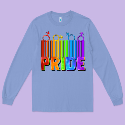 Pride Barcode Long Sleeve Tee Designed By Fadigitalartstudio