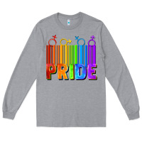 Heather Grey Pride Barcode Long Sleeve Tee - FaDigitalArtStudio